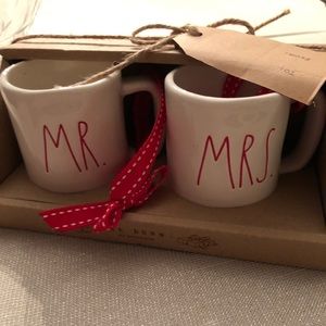 Rae Dunn mini MR. MRS. mug ornaments